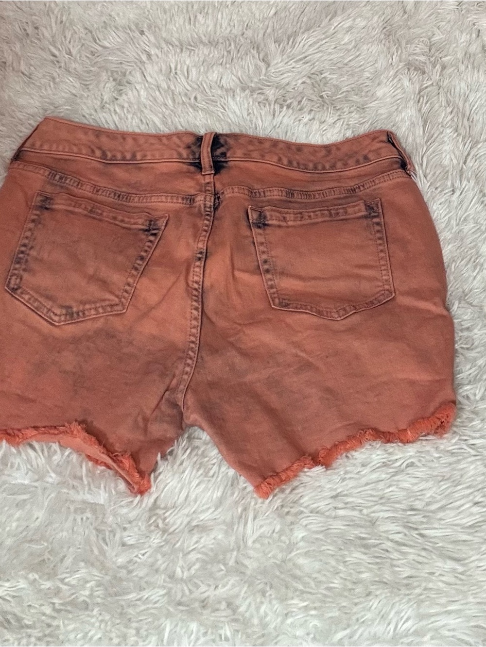 torrid Orange Frayed Denim Cutoff Shorts